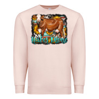 Pale Pink Western Heifer Please Simmental Cow Premium Sweatshirt - LillyAllenDesigns