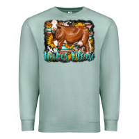 Seafoam Western Heifer Please Simmental Cow Premium Sweatshirt - LillyAllenDesigns
