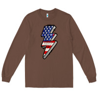 Chestnut American lightning bold 4th of july Long Sleeve Tee - CowGirlArtShop