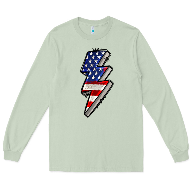 American Lightning Bold 4th Of July Long Sleeve Tee by CowGirlArtShop | Teevron