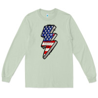 Matcha American lightning bold 4th of july Long Sleeve Tee - CowGirlArtShop