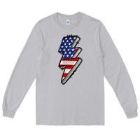 Moon Dust American lightning bold 4th of july Long Sleeve Tee - CowGirlArtShop