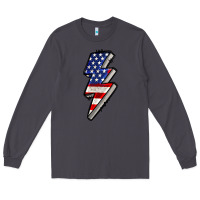 Smoke American lightning bold 4th of july Long Sleeve Tee - CowGirlArtShop