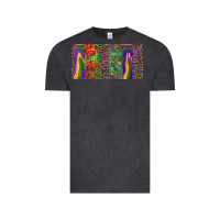 Vintage Black Mardi gras brushstrokes crawfish fleur de lis Vintage Tee - RanaPortraitStore