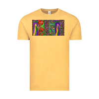 Vintage Mustard Mardi gras brushstrokes crawfish fleur de lis Vintage Tee - RanaPortraitStore