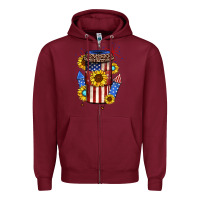 Burgundy 4th of july coffee cup Zipper Hoodie - JahusDesignShop