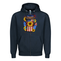 Navy 4th of july coffee cup Zipper Hoodie - JahusDesignShop