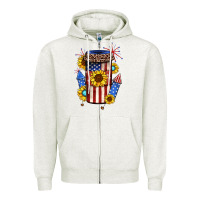 Oatmeal Heather 4th of july coffee cup Zipper Hoodie - JahusDesignShop