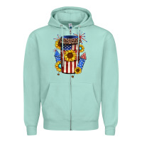 Seafoam 4th of july coffee cup Zipper Hoodie - JahusDesignShop