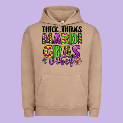 Thick Things Mardi Gras Vibes Urban Hoodie Designed By Lillyallendesigns