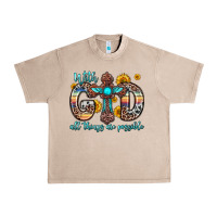 French Oak with god all things are possible cross Urban Heavy Tee - Zillion Design Studio