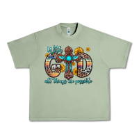 Oil Green with god all things are possible cross Urban Heavy Tee - Zillion Design Studio