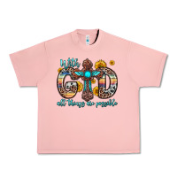 Salmon with god all things are possible cross Urban Heavy Tee - Zillion Design Studio