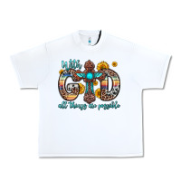 White with god all things are possible cross Urban Heavy Tee - Zillion Design Studio