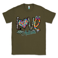 Army Green love autism Classic Tee - SublimationCraftShop