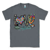 Charcoal Heather love autism Classic Tee - SublimationCraftShop