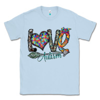 Dusty Blue love autism Classic Tee - SublimationCraftShop