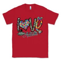 Red love autism Classic Tee - SublimationCraftShop