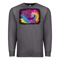 Charcoal Heather tie dye leopard glitter background Premium Sweatshirt - Jasminsmagicworld