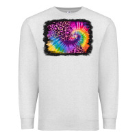 Oatmeal Heather tie dye leopard glitter background Premium Sweatshirt - Jasminsmagicworld