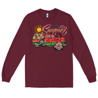 Burgundy hello summer Long Sleeve Tee - SublimationCraftShop