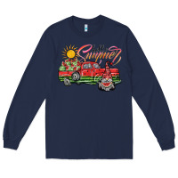 Navy hello summer Long Sleeve Tee - SublimationCraftShop
