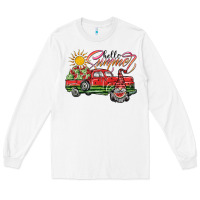 White hello summer Long Sleeve Tee - SublimationCraftShop