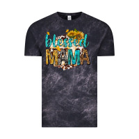 Cloud Black blessed mama with sunflowers Vintage Tee - texasbilliewilder