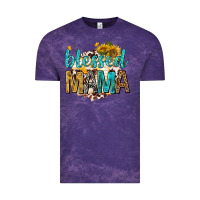Cloud Purple blessed mama with sunflowers Vintage Tee - texasbilliewilder