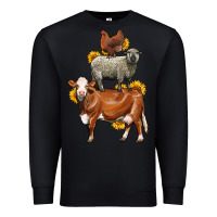 Black farm animals stack Premium Sweatshirt - LillyAllenDesigns