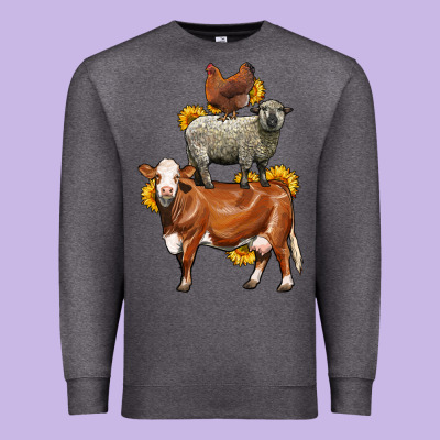 Farm Animals Stack Premium Sweatshirt Designed By Lillyallendesigns