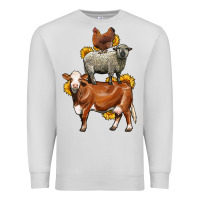 Dove Grey farm animals stack Premium Sweatshirt - LillyAllenDesigns