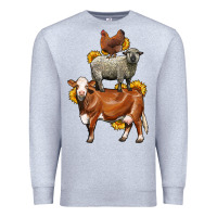 Heather Grey farm animals stack Premium Sweatshirt - LillyAllenDesigns