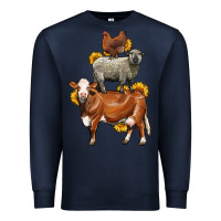 Navy farm animals stack Premium Sweatshirt - LillyAllenDesigns