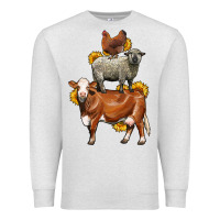 Oatmeal Heather farm animals stack Premium Sweatshirt - LillyAllenDesigns
