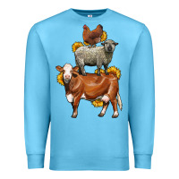 Ocean Blue farm animals stack Premium Sweatshirt - LillyAllenDesigns
