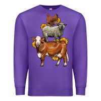 Purple farm animals stack Premium Sweatshirt - LillyAllenDesigns