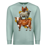 Seafoam farm animals stack Premium Sweatshirt - LillyAllenDesigns