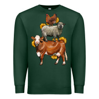 Sports Green farm animals stack Premium Sweatshirt - LillyAllenDesigns