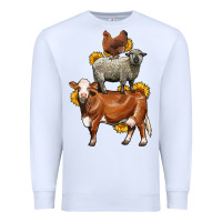 White farm animals stack Premium Sweatshirt - LillyAllenDesigns