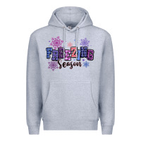 Heather Grey freezing season Premium Hoodie - MaliasSmallBusiness