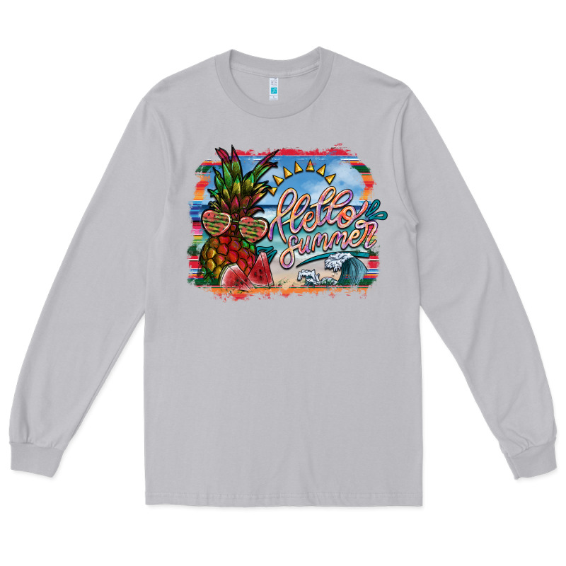 Hello Summer Long Sleeve Tee by SublimationCraftShop | Teevron