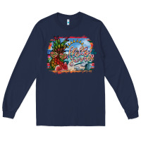 Navy hello summer Long Sleeve Tee - SublimationCraftShop
