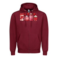 Burgundy valentines day coffee Zipper Hoodie - JahusDesignShop