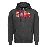 Charcoal Heather valentines day coffee Zipper Hoodie - JahusDesignShop