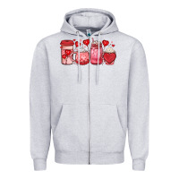 Heather Grey valentines day coffee Zipper Hoodie - JahusDesignShop