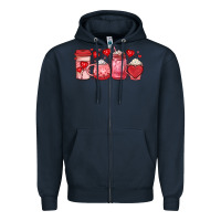 Navy valentines day coffee Zipper Hoodie - JahusDesignShop
