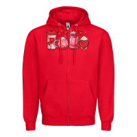 Red valentines day coffee Zipper Hoodie - JahusDesignShop