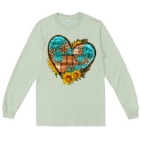 Matcha fall pattern heart with sunflower Long Sleeve Tee - HRA Design Shop