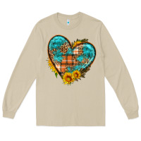 Mushroom fall pattern heart with sunflower Long Sleeve Tee - HRA Design Shop